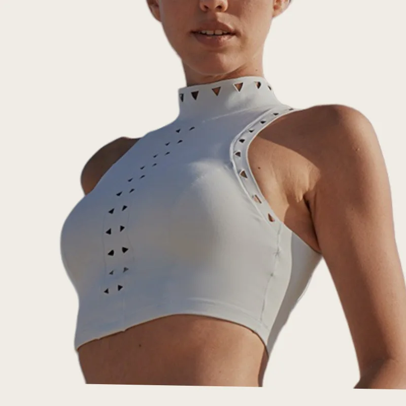 جديد جميل الظهر جوفاء خارج سترة يوجا عالية الرقبة جوفاء خارج اليوغا أعلى كلمة الخامس الخصر بطانة التنس تنورة قصيرة مجموعة #4