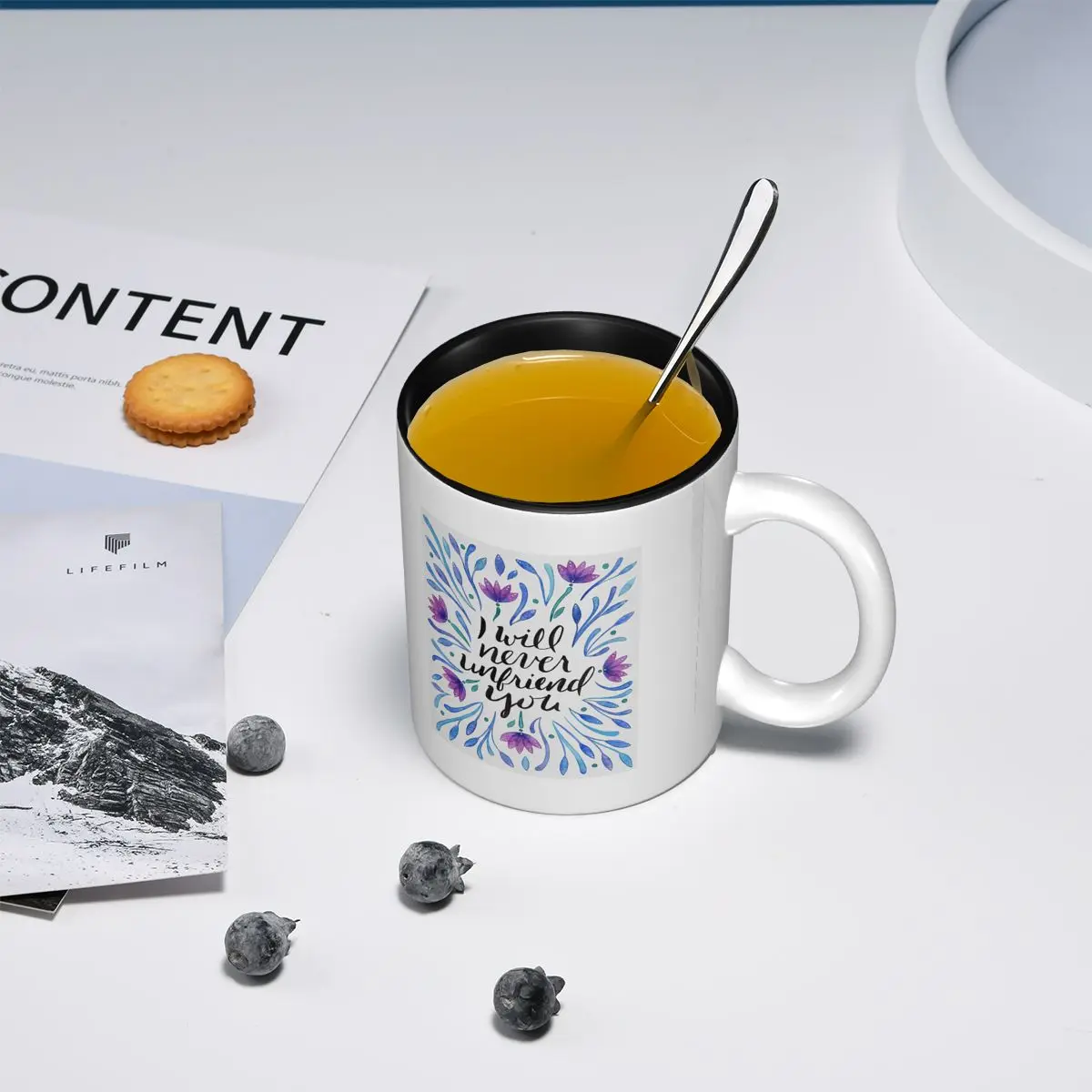 I Will Never Unfriend You - Blue Mug Funny Ceramic Coffee Cups Tea Mugs Milk Cup Drinkware Gifts for Woman Man