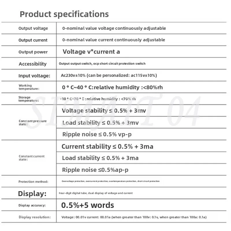 KPS6020D 60V 20A 1200W DC Power Supply Adjustable Power Supply (220V/110V) for Aging Tests R&D