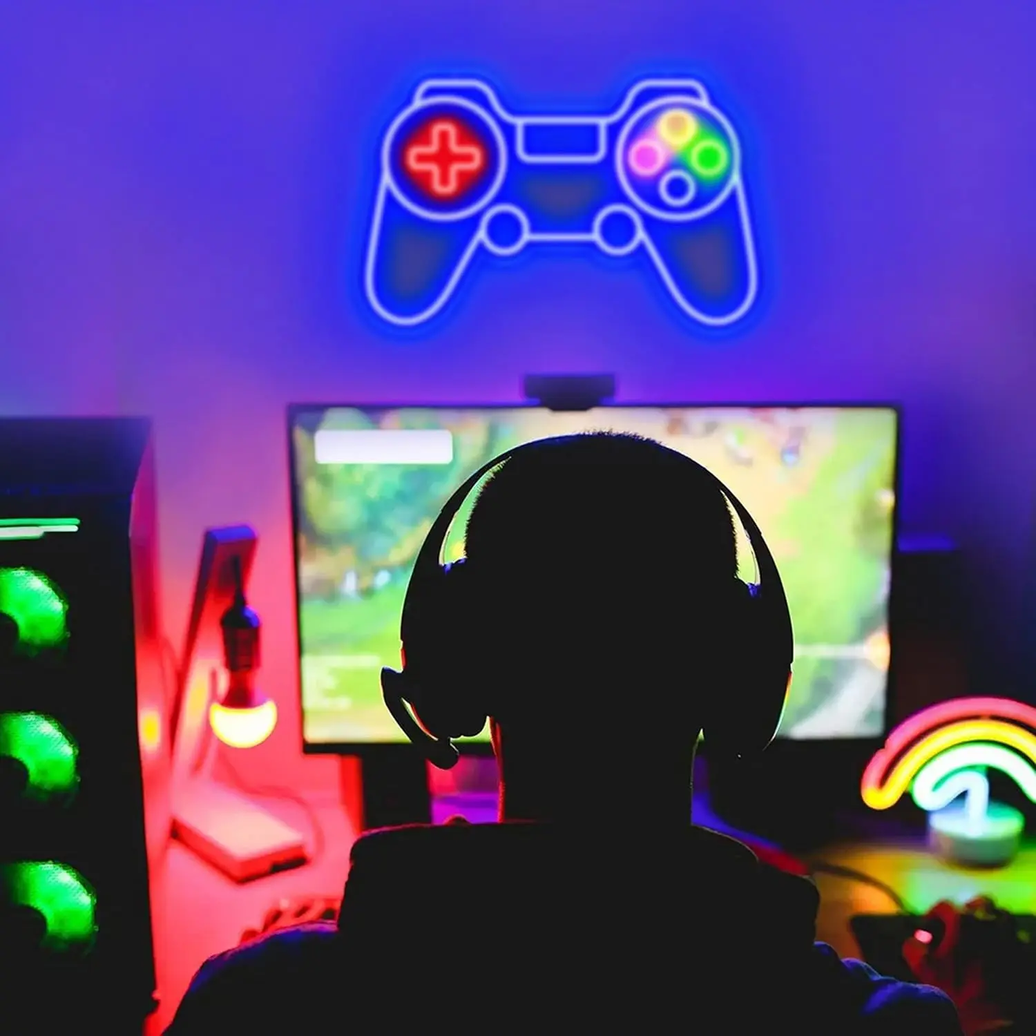 Game Controller Neon Sign Gamer Gifts for Teen Boys Room Decor Gaming Lights Game Console Neon Light Sign for Bedroom Wall Decor