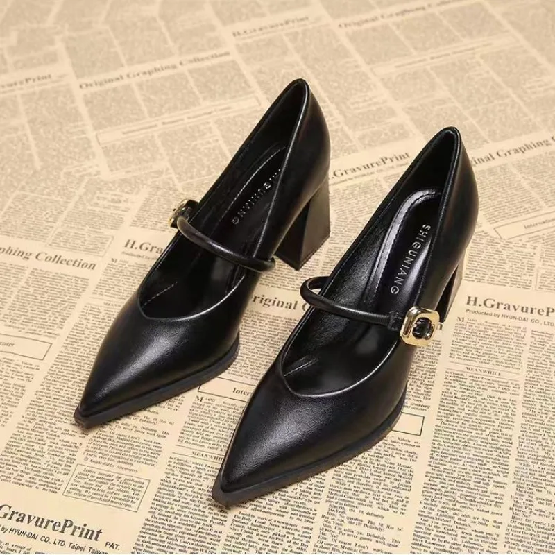 2026 Fashion Buckle Latch Sandal Leisure Pointed Toe Women's Shoes Shallow Shoes Comfortable Leather Shoes Baotou Sandal 6345 image 6