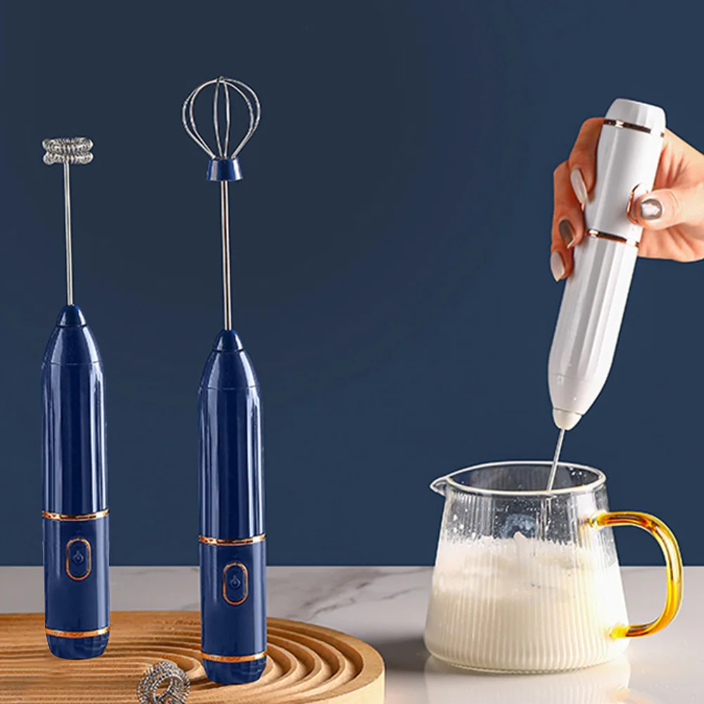 

Baking Milk Stirrer Electric Beater USB Rechargeable 2-in-1 Electric Egg Beater Mini Blender Cake Mixer Frother Kitchen Gadgets