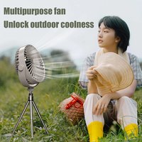 GGbingo Portable Mini Desk Fan 2000mAH USB Rechargeable 360 Degree Rotation Table Desktop Fan with Stand LED Lighting Outdoor