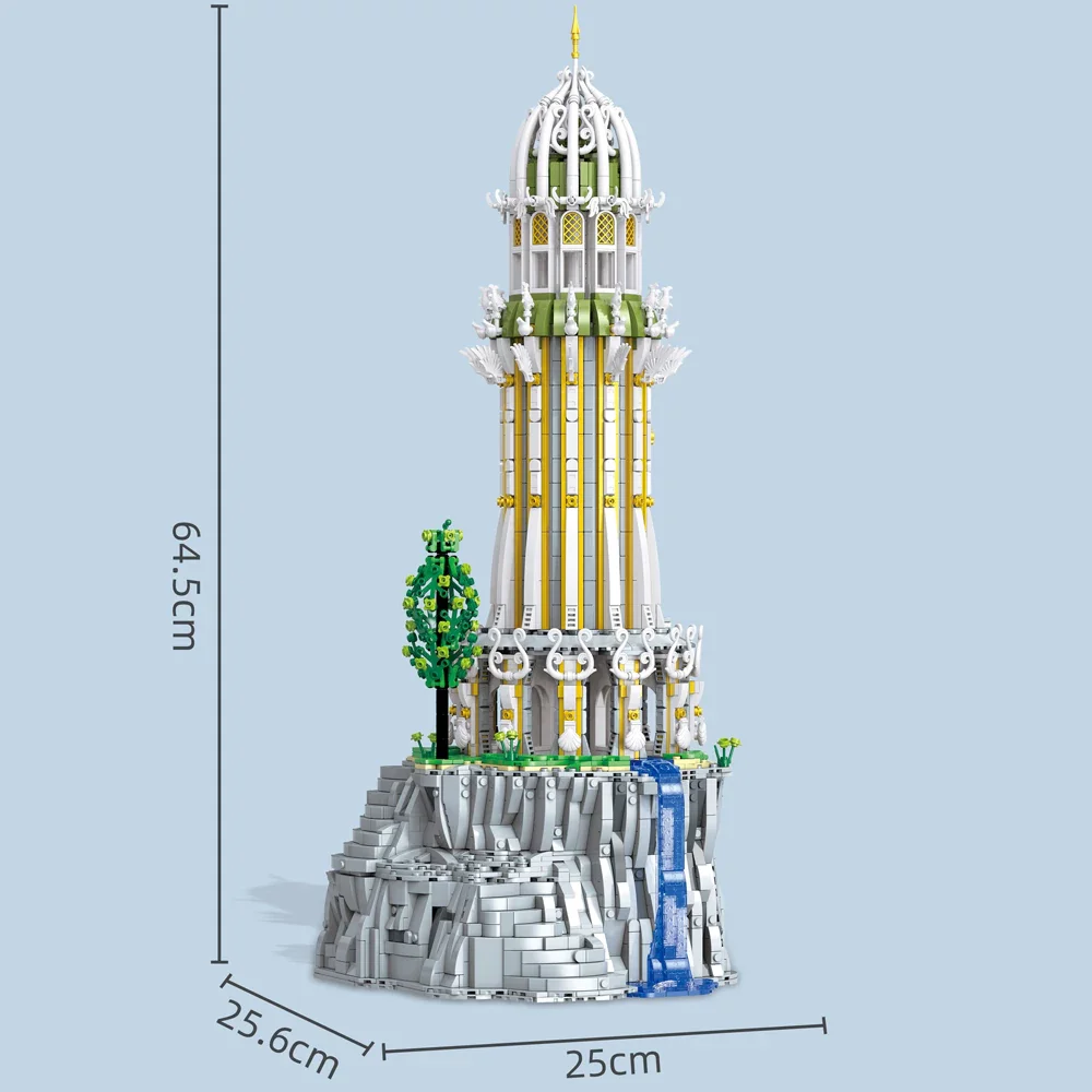 Der Herr der Ringe Elben-Flussdal-Schloss Bausteine-Set Film Rivendell-Dal Twilight Fantasy Elben-Architektur Modellbausatz Wasserfallbrücke Boot Details Modulare Elbenfestung Sammlerstück für
