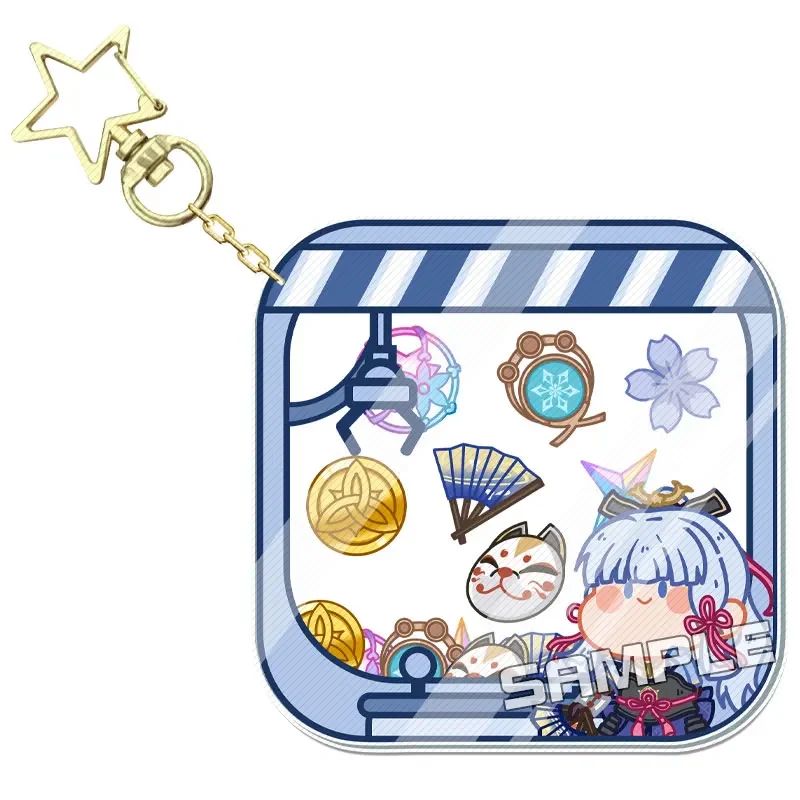 애니메이션 원신 임팩트 코스프레 키체인, 만화 아크릴 셰이크 파이터, 귀여운 펜던트 배낭 장식, 크리스마스 생일 선물 장식