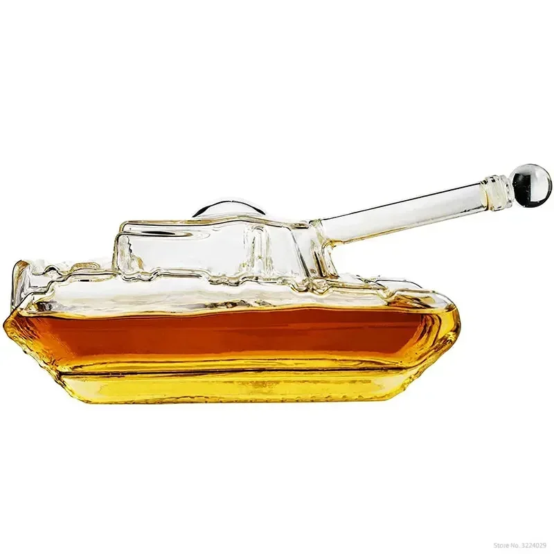 Tank Whiskey Decanter for Men, Army Gifts for Men, Glass Tank Gift, Bourbon and Scotch Decanter, Military Veteran Gifts