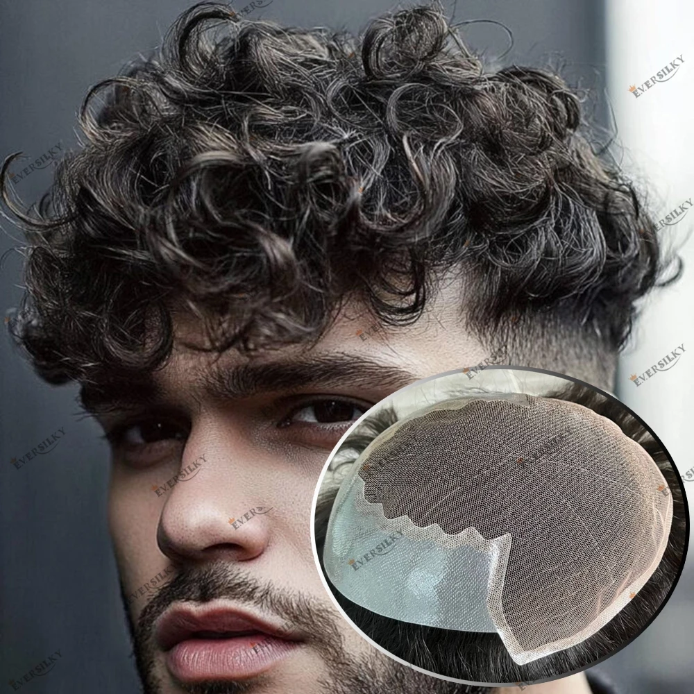 

1B вьющиеся 100% человеческие волосы Q6 мужские волосы замена капиллярный протез выпадение волос мужские натуральные волосы 20 мм вьющийся парик дешево