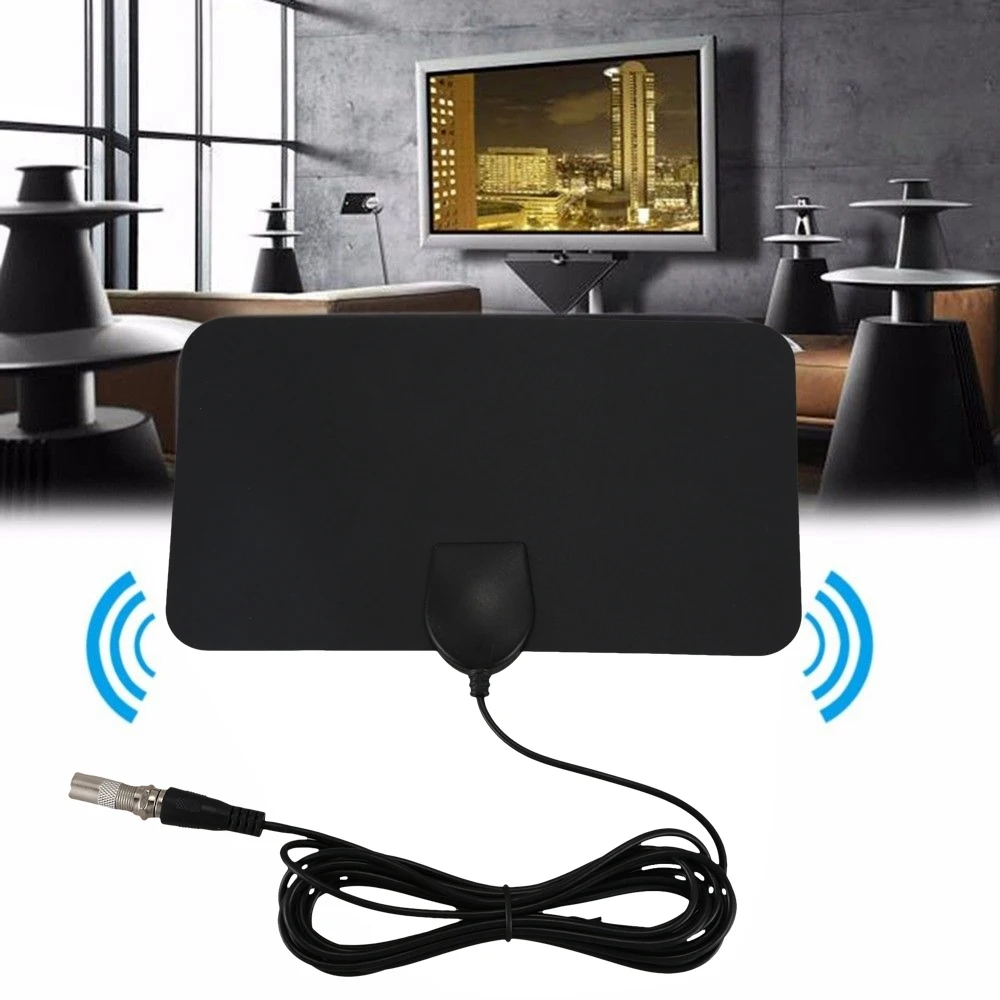 Flat HD Digital Indoor Zoom TV Antenna HDTV 50 Mile Range Tvfox VHF UHF DVB