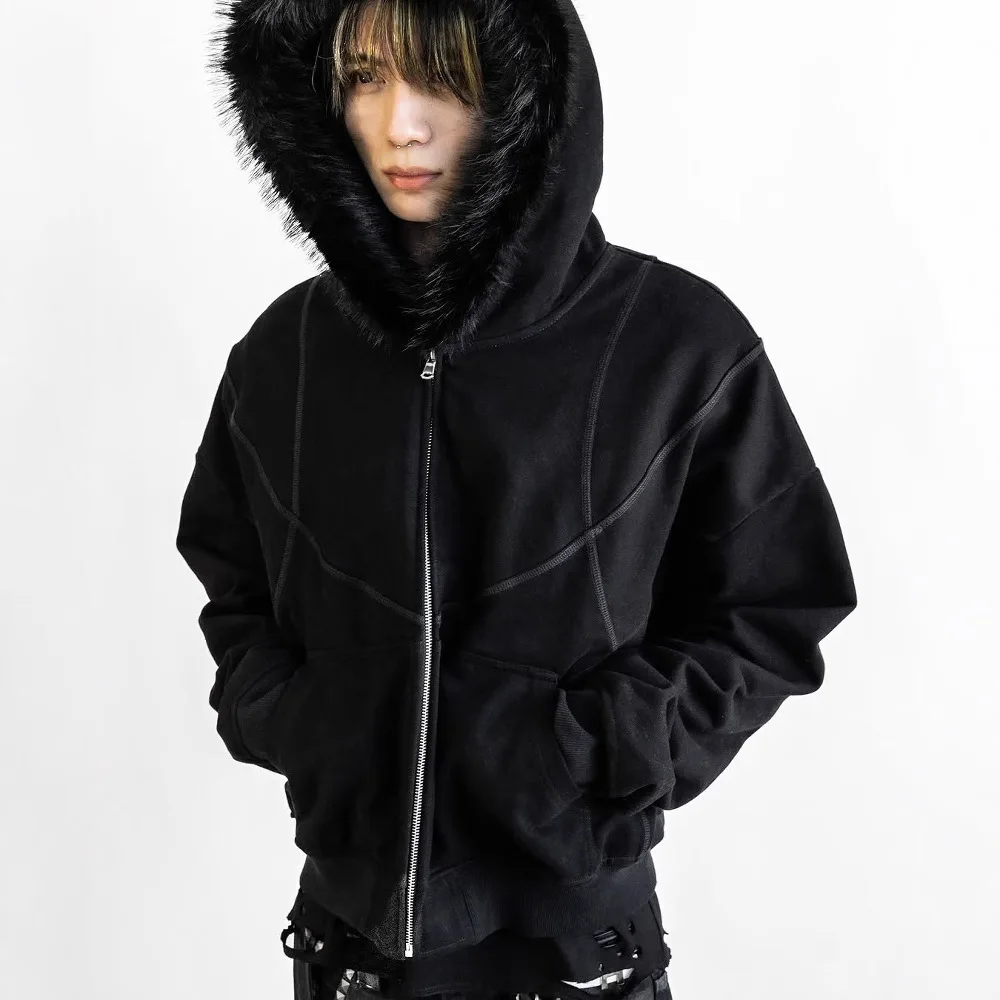 جديد رقيق قبعة هوديي نمط مطبوع كم طويل سترة هوديي ريترو ستايل معطف الشارع الاتجاه y2k #1