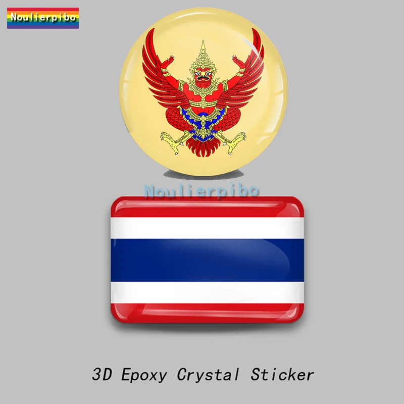 

3D Epoxy Thailand Flag National Emblem Map Dome Car Sticker Car Body Decoration Motorcycle Helmet Vinyl Laptop Die Cut Decal