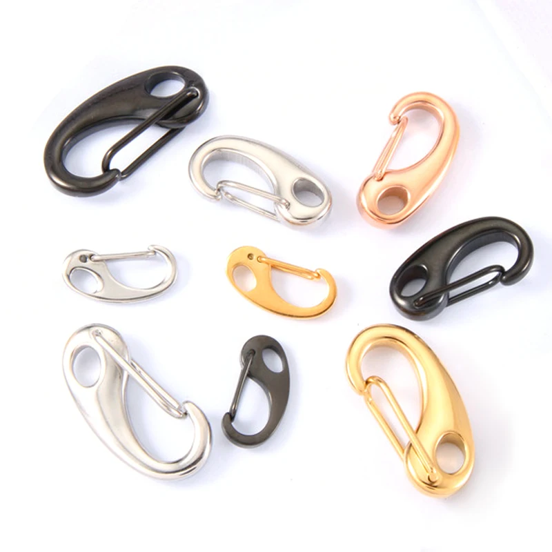 3pcs Gold Color Stainless Steel Lobster Clasp Hooks Connectors for Bracelet Necklace Jewelry Making Spring Carabiner Keychain