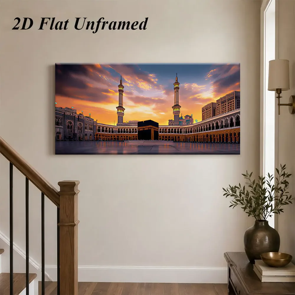 (1PC Unframe)1 piece of Mecca Holy Temple Kerr daytime room decoration painting living room bedroom study office frameless pain