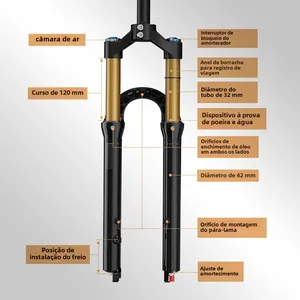 Tanke Bicycle Fork قابل للتعديل انتعاش MTB تعليق أمامي هوائي 26 / 27.5 / 29 بوصة 120 مم شوكة سفر سريع الإصدار من ملحقات الدراجات 8 تعليق أعلى مبيعات 29 هواء - No4
