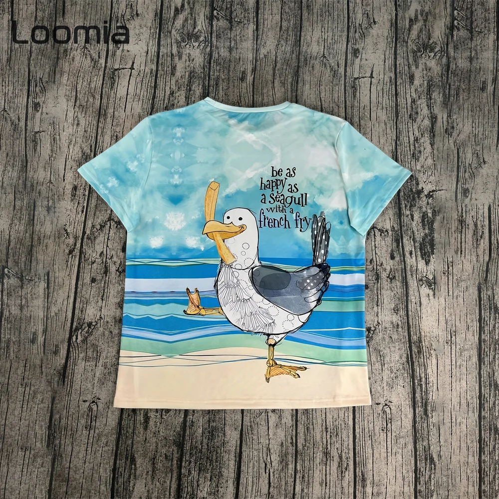 

Футболки с забавным рисунком животных, новая летняя женская одежда, большие футболки с круглым вырезом и животным принтом для женщин, уличные повседневные футболки