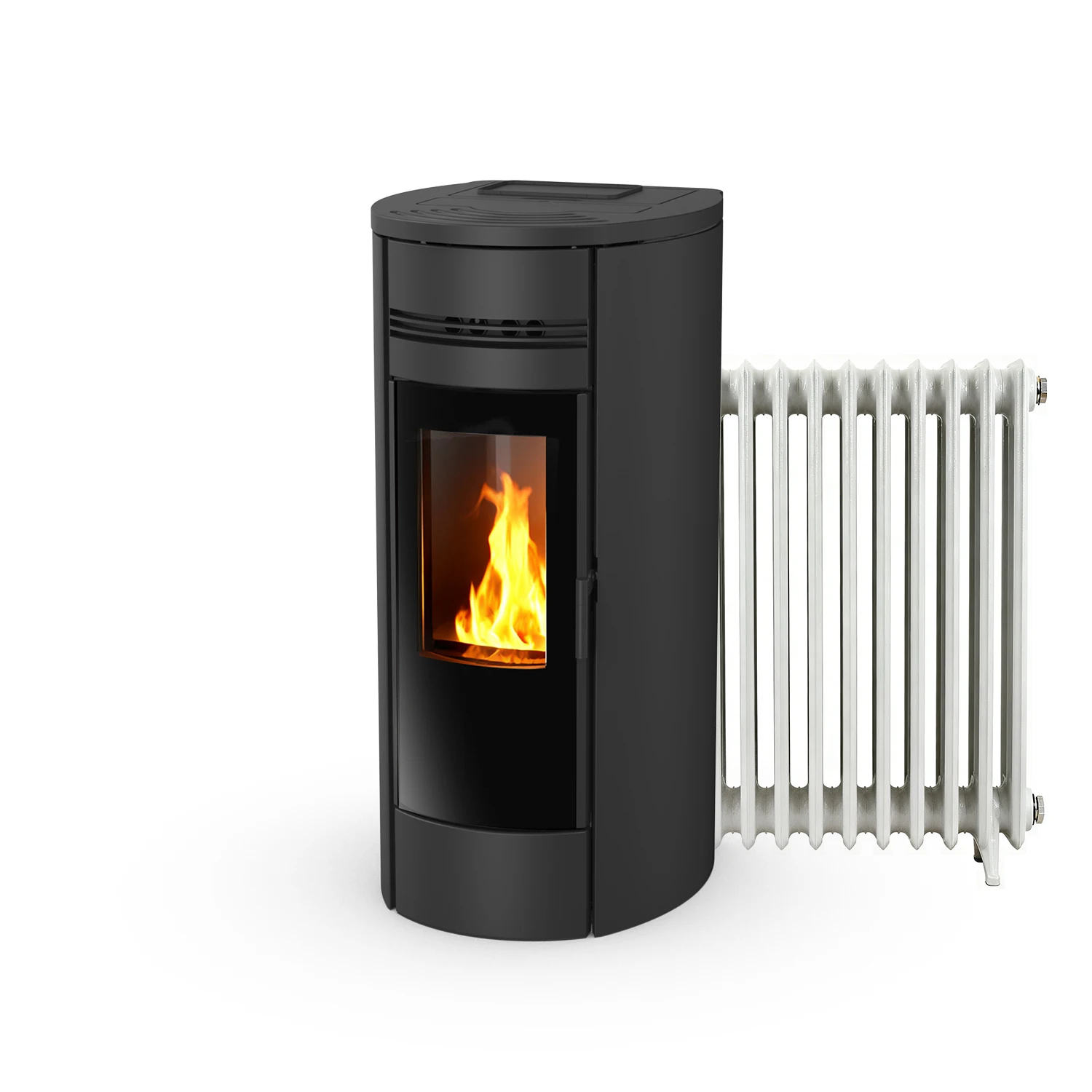 22kw High Efficiency 92%  Round Hydronic Water Heating Domestic Biomass Stove Hydro Pellet Boiler Wifi Pellet Stove
