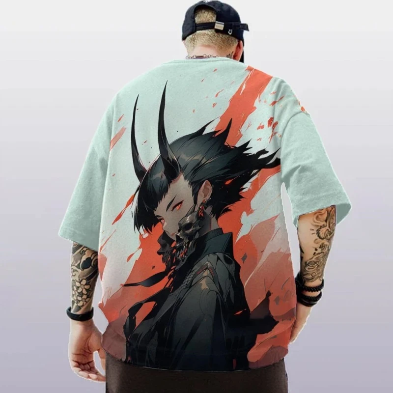2024 Summer Men's T-Shirts 3D Sexy Beauty Print Casual Street Trend Anime Character Tee Top Loose Oversized Short Sleeve T Shirt view 5