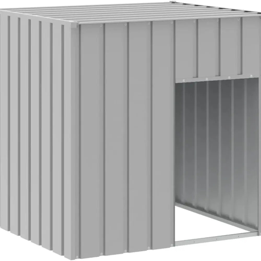 

Galvanized Steel Dog House with Practical Roof and Convenient Entrance, Versatile Use for Playing, Exercising, Training – Light