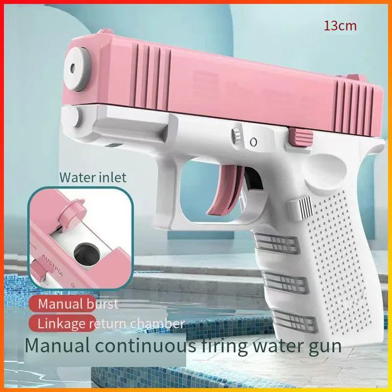 Pistolet à eau non électrique pour enfants, haute pression, entièrement automatique, tir à l'eau, jouet de plage pour enfants, garçons, filles, adultes, été