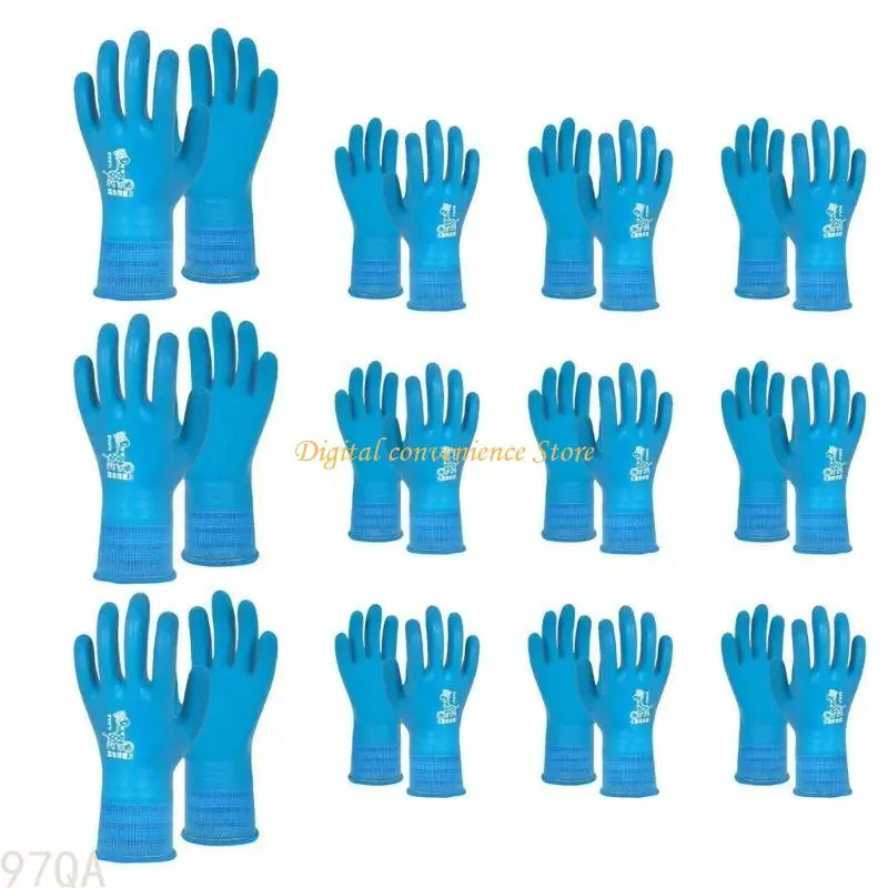 

97QA Latex Safety Gloves Cuffs for Kids 12Pair High Elasticity, Water Resistant Palms