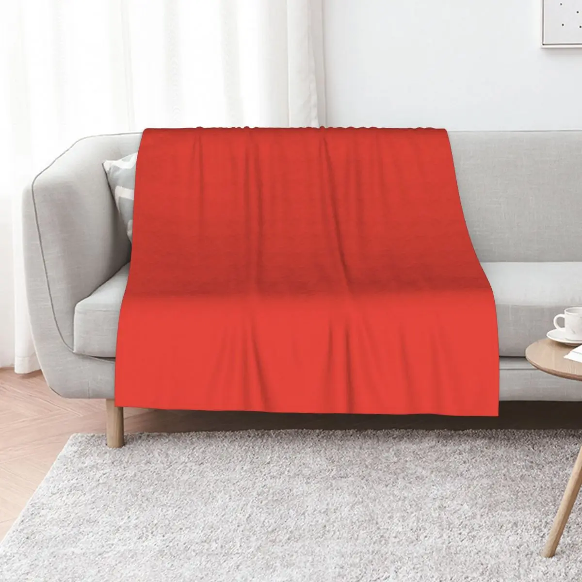 Color Vermilion (#E34234) Red Throw Blanket Kid'S Stuffeds funny gift Luxury Throw Plaid on the sofa Soft Plaid Blankets