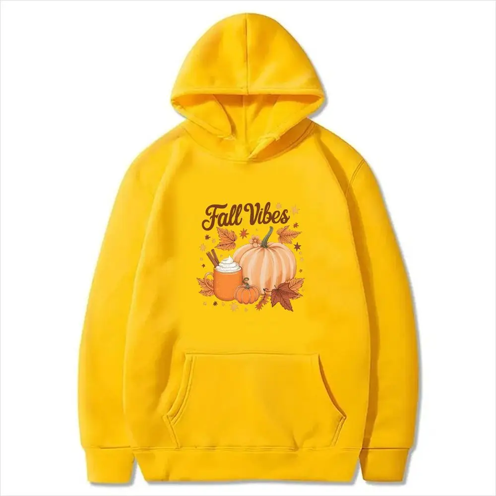 Fall Vibes Pumpkin Spice Graphic Hooded Harvest Season Sweatshirt Women Winter Casual Long Sleeve Pullover Aesthetic Y2k Hoodie view 5