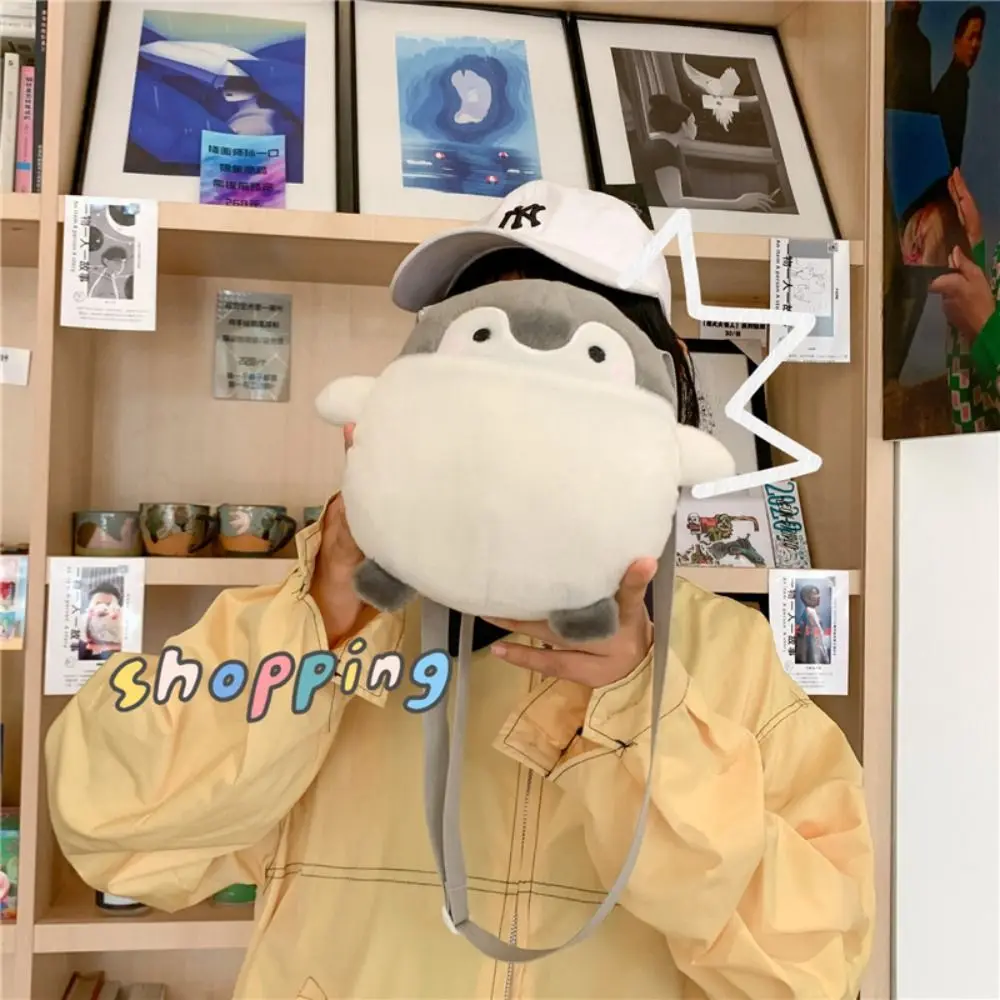 

Повседневная кукла-игрушка, сумка-мессенджер с пингвином, корейский стиль, кошелек для телефона, плюшевая сумка на плечо, портативная забавная сумка через плечо для девочек