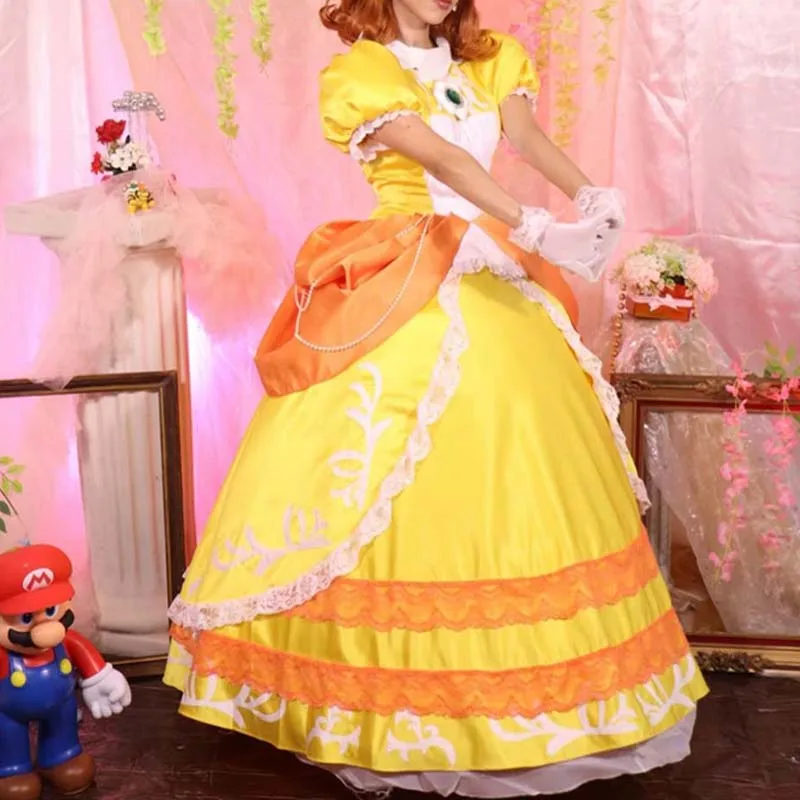 Cosplay-Kostüm Super Peach Prinzessinnenkleid Halloween-Partykleid Ballkleid