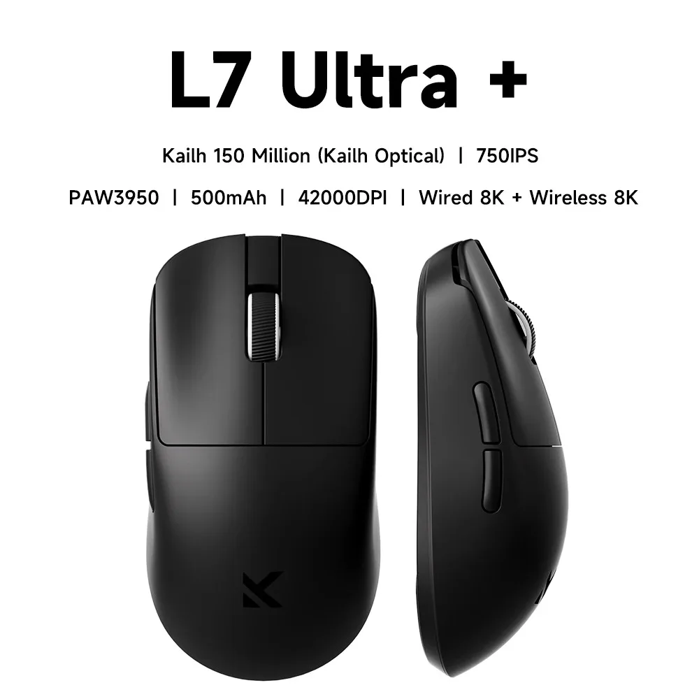 MCHOSE L7 Ultra+ Medium Large Hand Mouse Game E-Sports Paw3950 Wireless Three Mode Lightweight Office Dual-Drive Computer Mouse image 3