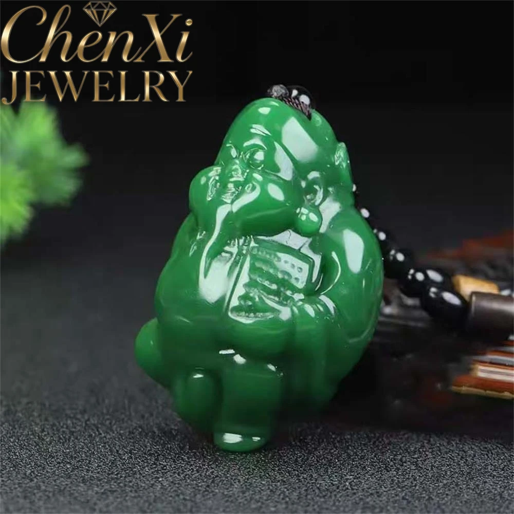 High-End Natural Hetian Jade Three-Dimensional Wealth God Pendant Luxury Quality Fashion Fine Jewelry Exquisite Elegant Charms