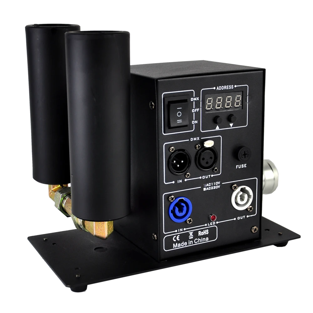 TIPTOP Dual Pipe Stage DMX Co2 Jet Machine LCD Display Address Setting Quick Lock Gas Hose Fitting 2 Gas Jet Nozzle Copper Valve