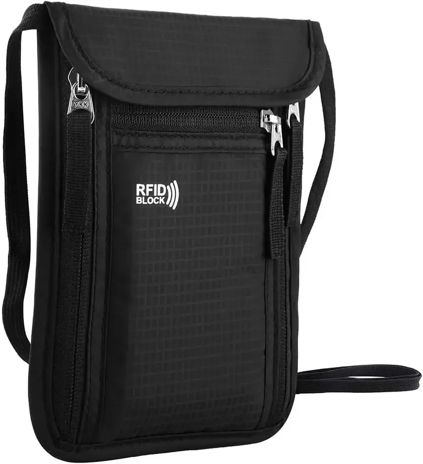 

Secure RFID Blocking Travel Pouch for Passports and Cards, Family Organizer Case