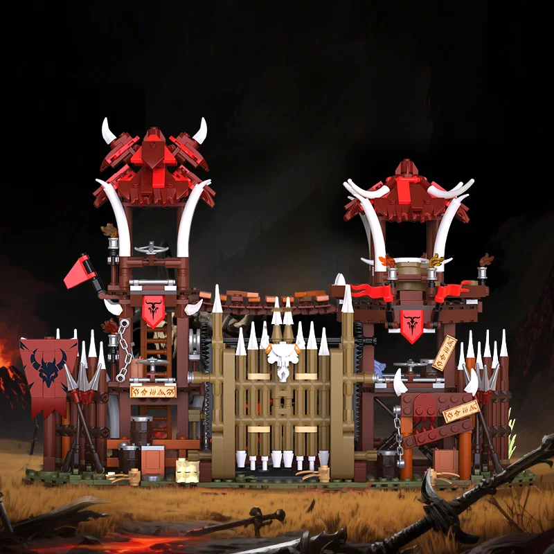

MOC 2025 New Devil Gloomy Bonefire Gate Building Blocks Set Demon Tribe Campsite Idea Toys For Children Birthday Holiday Gifts