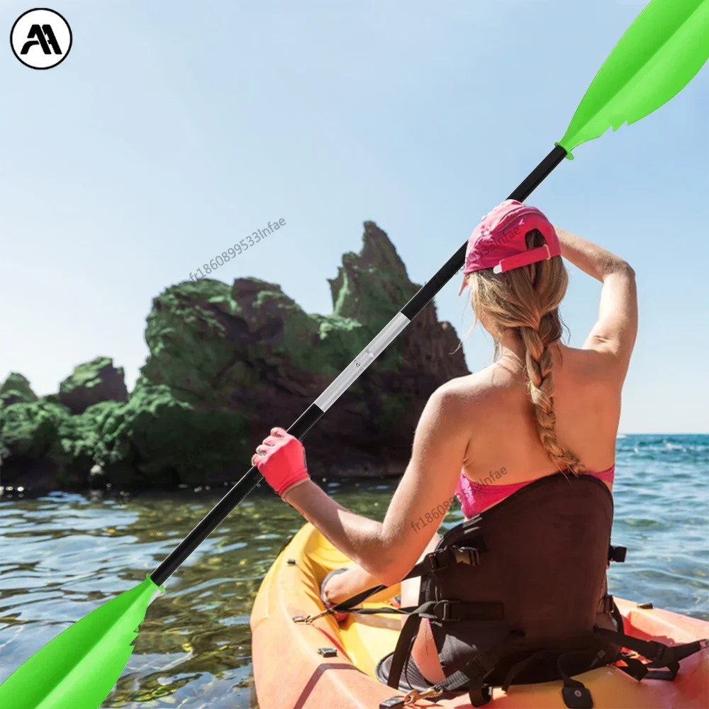 Remo de kayak de 222 cm: diseño profesional dividido 2 en 1 para deportes acuáticos en solo/ tándem