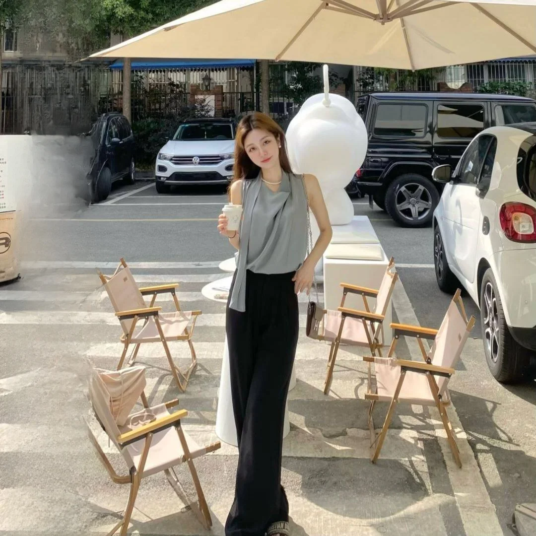 

Широкие брюки CCZEE: легкие, свободные, прямые, длинные, драпированные, повседневные, модные, удобные, дышащие женские брюки