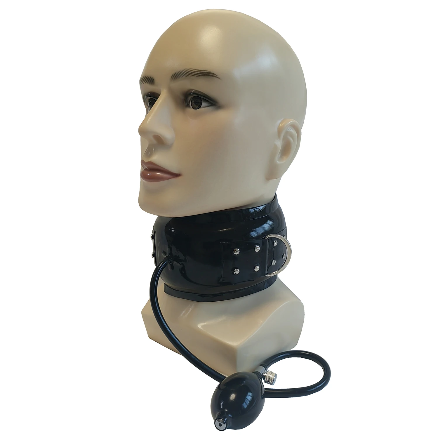

Natural Latex Rubber Neck Collar Corset with Back Zip Fetish Cosplay Costumes Choker S-LA119