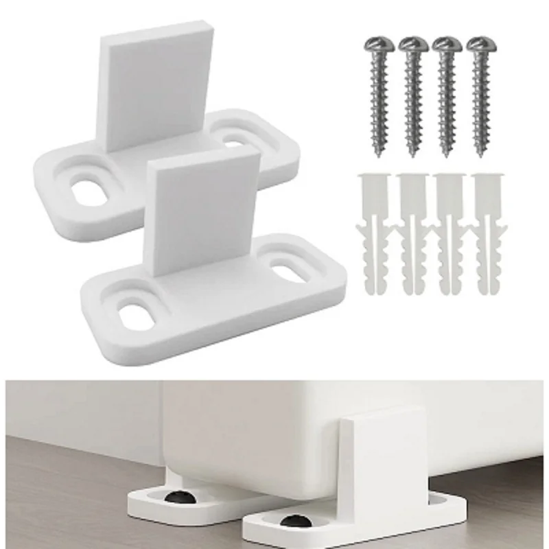 2pcs White Sliding Barn Door Floor Guide Adjustable Stay Roller For Bottom Of Sliding Door Furniture Hardware Accessory +Screws