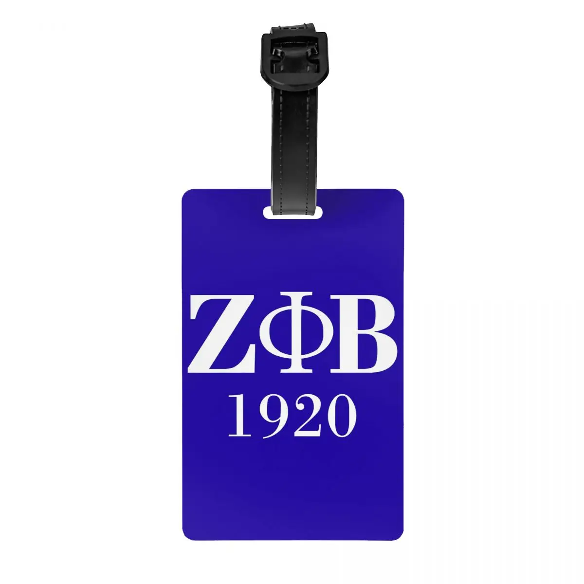 Custom Zeta Phi Beta Sorority Logo Luggage Tag With Name Card Greek Letter 1920 Privacy Cover ID Label for Travel Bag Suitcase