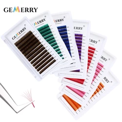 Colored Easy Fan Eyelashes Extension Blue Red Green Brown Faux Mink Colored Lashes Natural Soft Colorful Easy Fanning Lashes