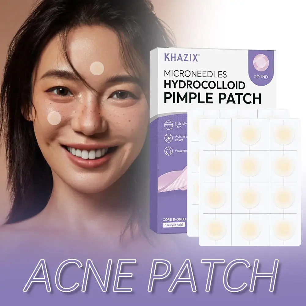 Round Acne Patch Blemish Covering Stickers For Pimples Hydrocolloid Invisible Microneedle Box Facial Skincare Tools Y7F9