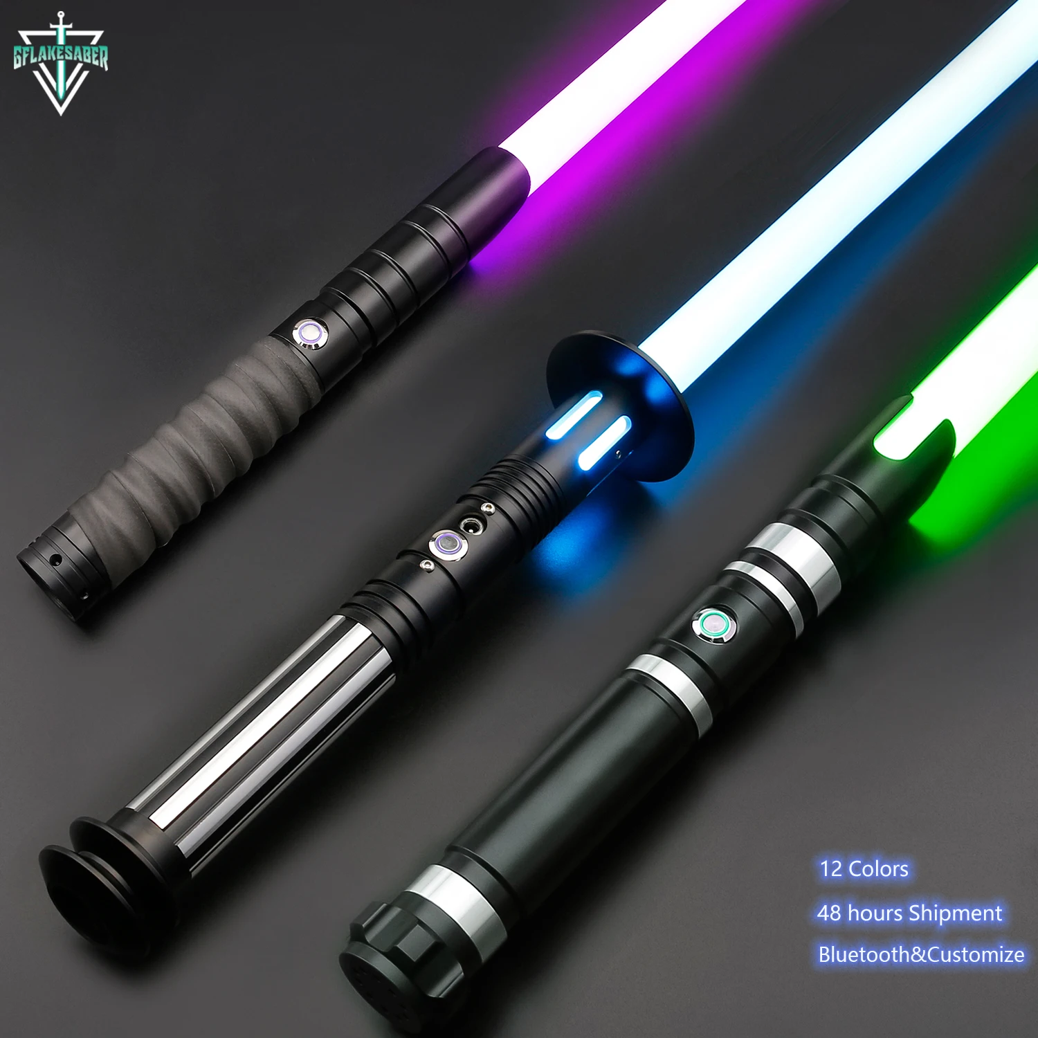 TXQSABER Smooth Swing RGB Lightsaber Heavy Dueling 57.5cm Blade for Kids Metal Hilt Laser Swords with 12 Colors 4 Sounds Jedi