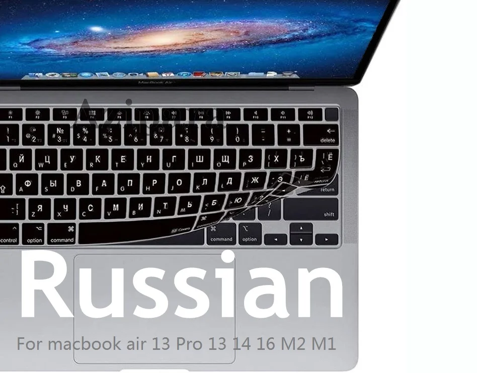 Russian Keyboard Skin for Macbook Air 13 Pro 14 16 M2 M1 2022 2021 Air Pro Retina 13 15 EU US Russian A2779 A2681 Keyboard Cover