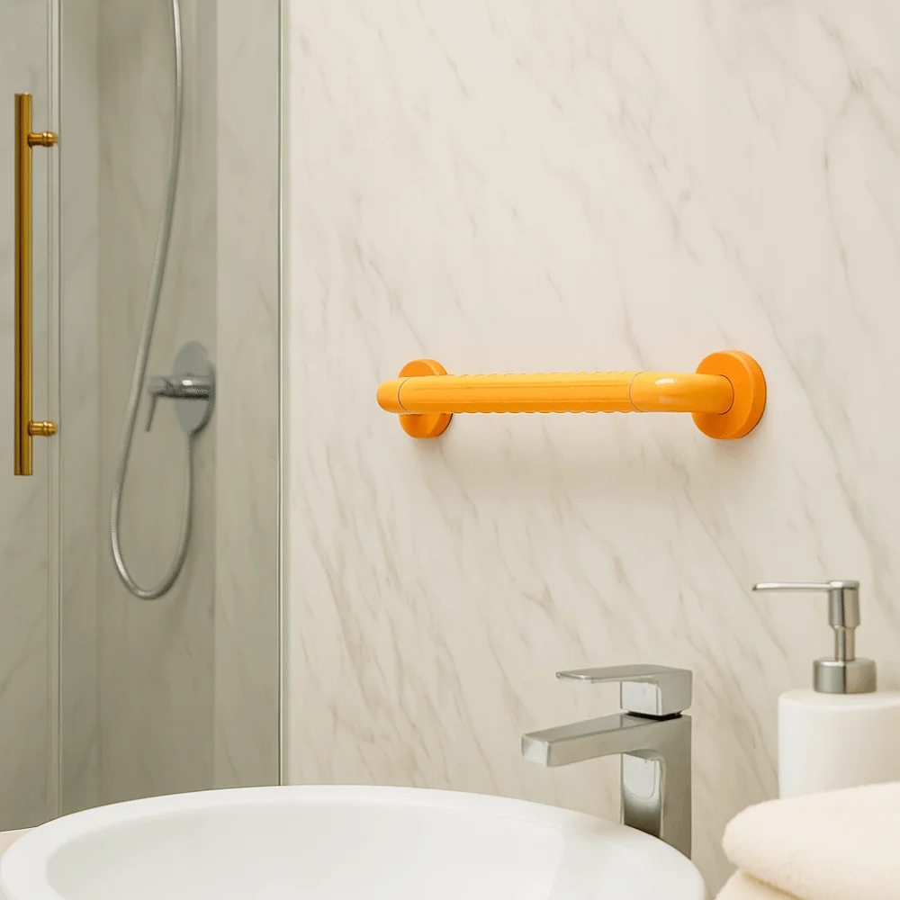 

Stainless Steel Bathroom Handrail with Illuminated Ring Anti-Slip Granules Grab Bar Advanced Auxiliary Thicken