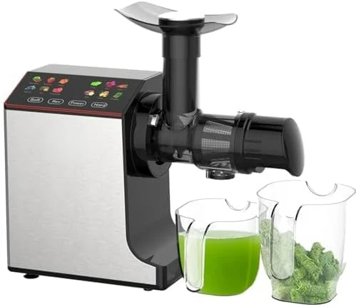 

Masticating Slow Juicer, Professional Stainless Juicer Machines for Vegetable and Fruit, Touchscreen Cold Press Juicer with 2 Sp