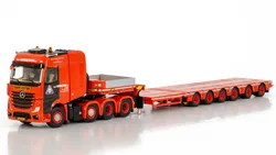 Alloy Model Toy Gift WSI 1:50 Scale MB MP5 8X4 6 Axle Low Board Trailer Transport Truck Vehicle Diecast Toy Model 01-3409