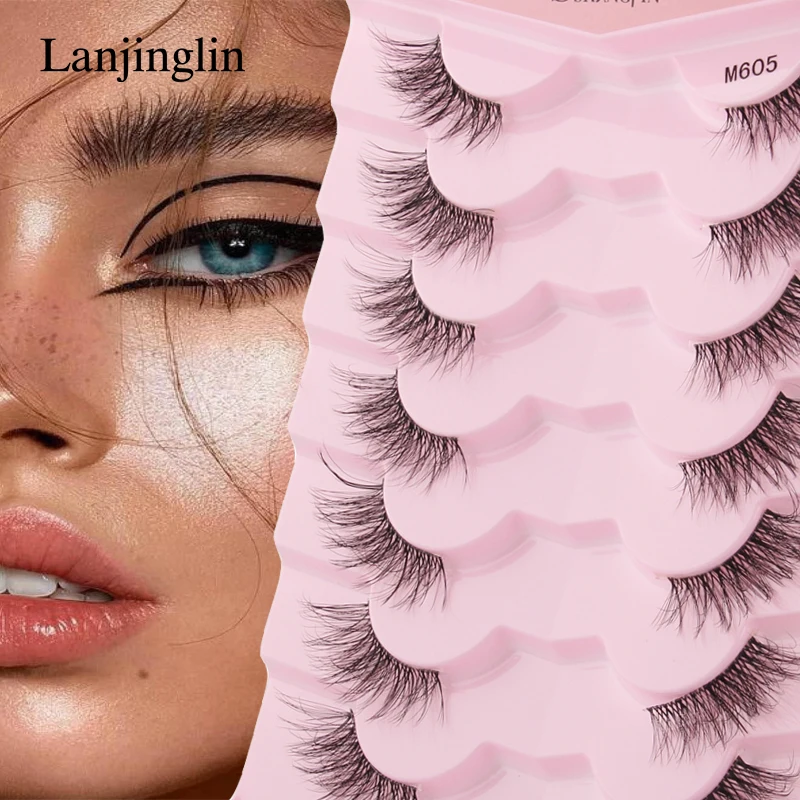 

Half Eye Lashes 3/7 Pairs 3D Mink Lashes Natural LooK Half Lashes Cat Eye Fluffy False Eyelashes Extension Makeup Tool Faux Cils