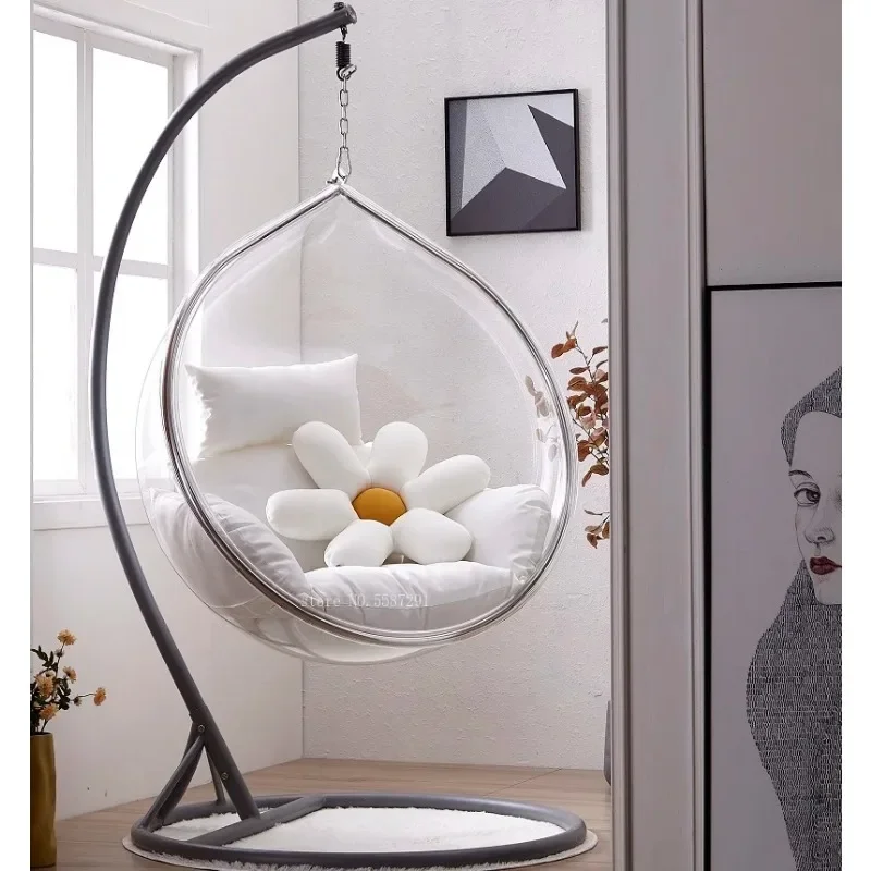 Hanging Basket Chair Bubble Chair Transparent Glider Single Cradle Chairs Indoor Balcony  Swing Rocking Recliner Lounge