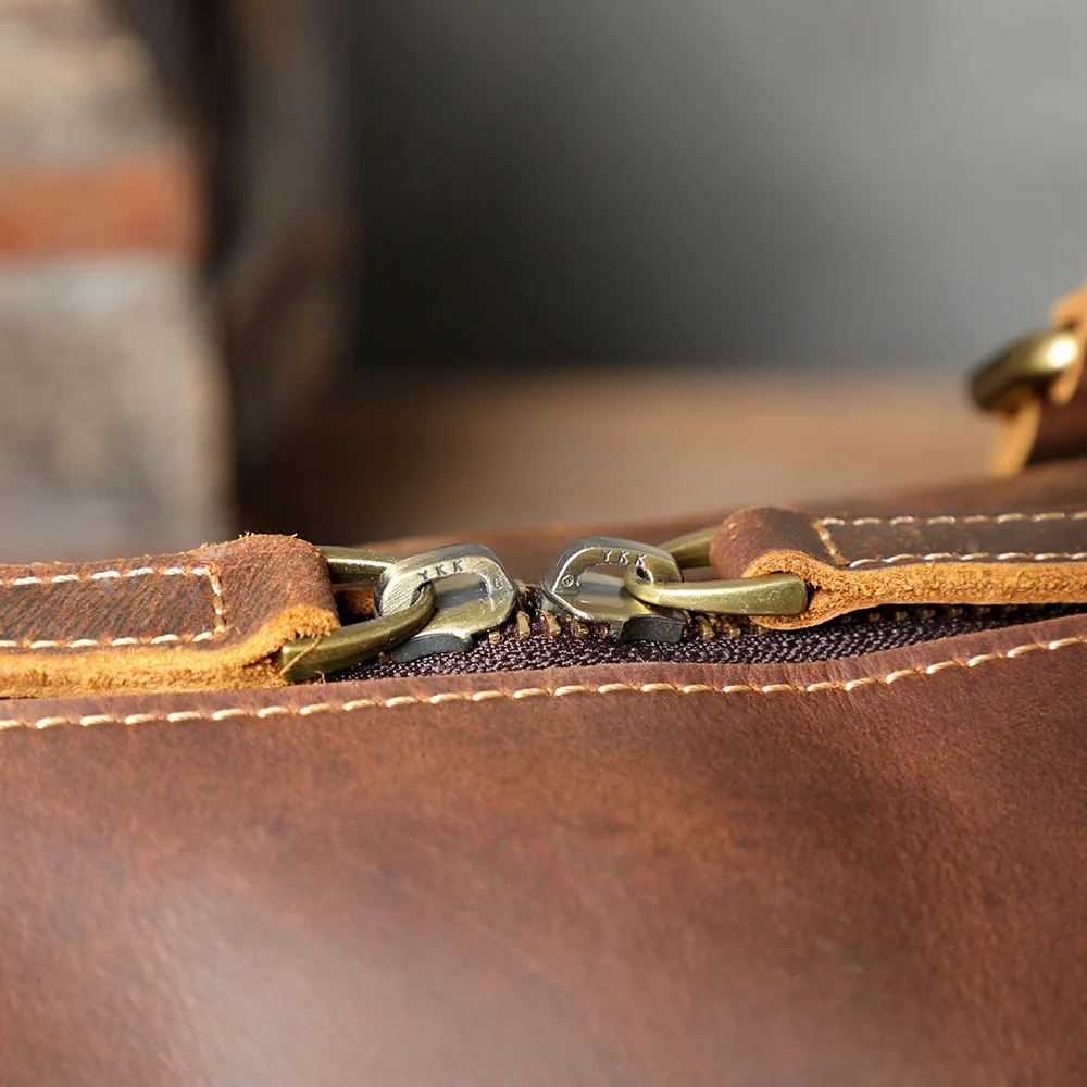 S.WORKER Handgefertigte Reisetasche aus Vollnarbenleder, Echtleder, große Kapazität, Business-Gepäck, Wochenend-Reisetasche – Detail 20