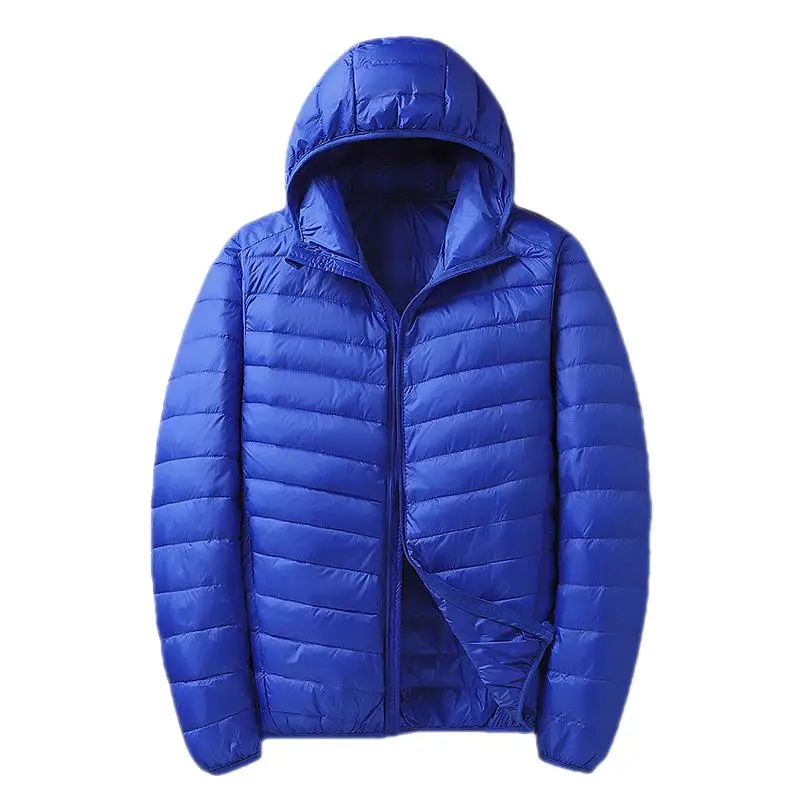 2024 Autumn And Winter New Fashion Hooded Jacket Men\'s Light Thin Down Jacket Trendy Casual Hundred Long-sleeved Full-zip Down