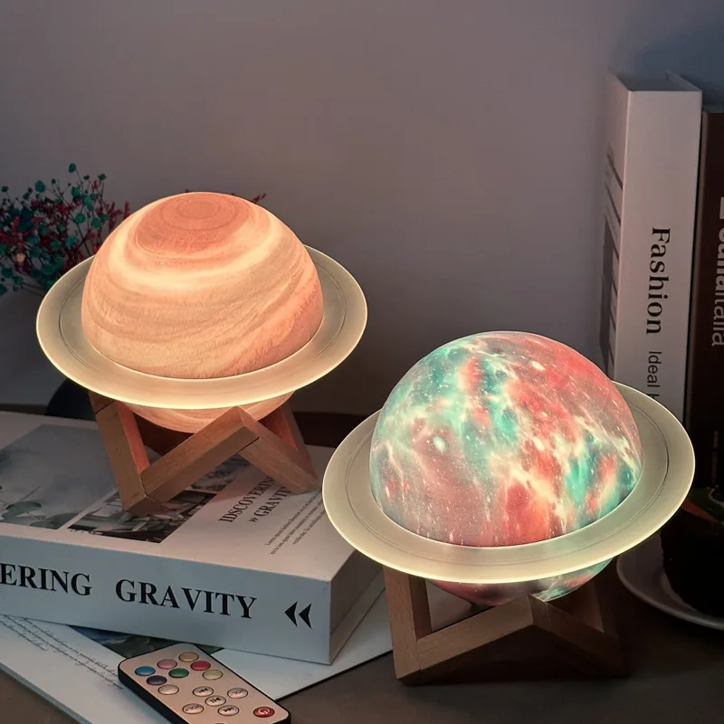 Saturn rings dreamy night light speaker subwoofer wireless Bluetooth speaker decoration RGB atmosphere BT TF card AUX TWS audio