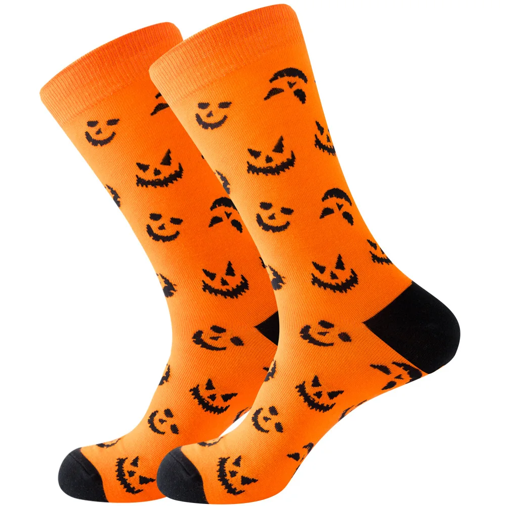 1 pair Autumn and winter new Halloween male socks skull alien female socks pumpkin socks monster tube socks